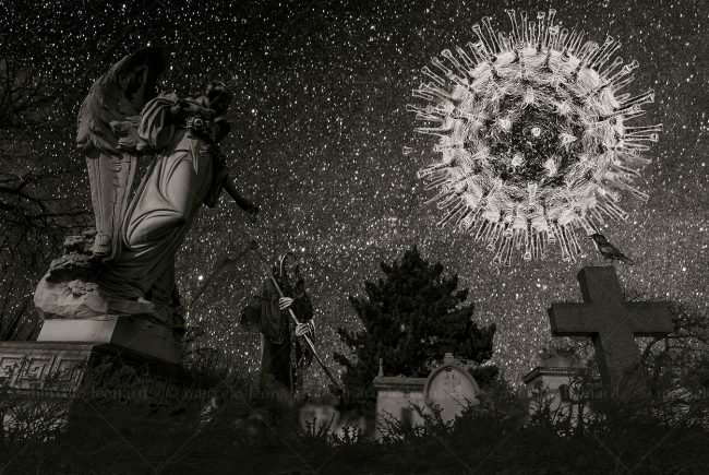 photography conceptual surrealism darkmood oneiric black and white dreamlike statue virus cemetery starry skay terropr marcelo leonard
