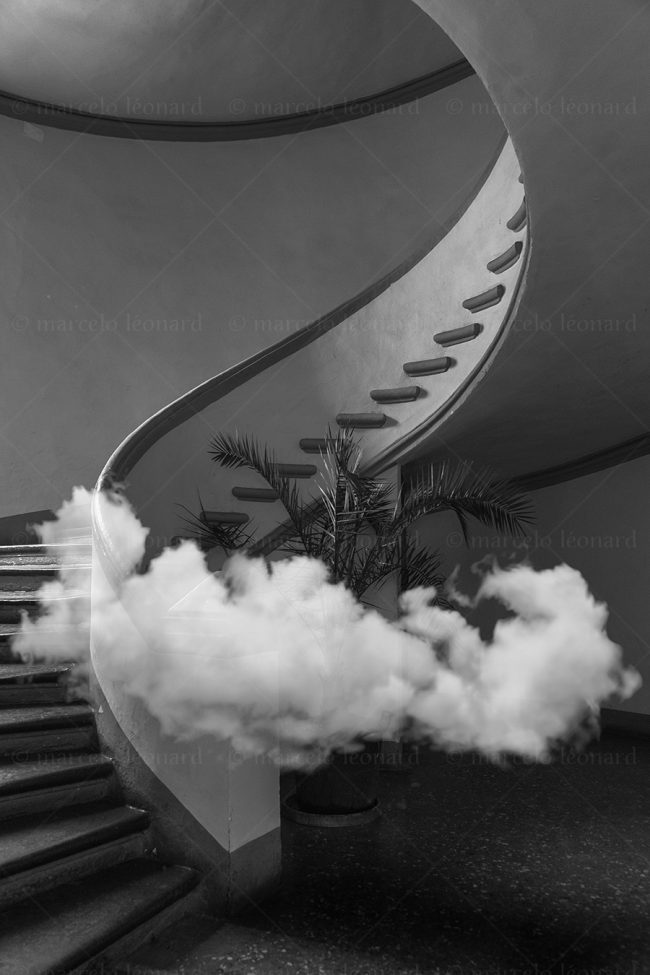 noy03 photography conceptual surrealism darkmood oneiric black and white dreamlike stairs cloud marcelo leonard