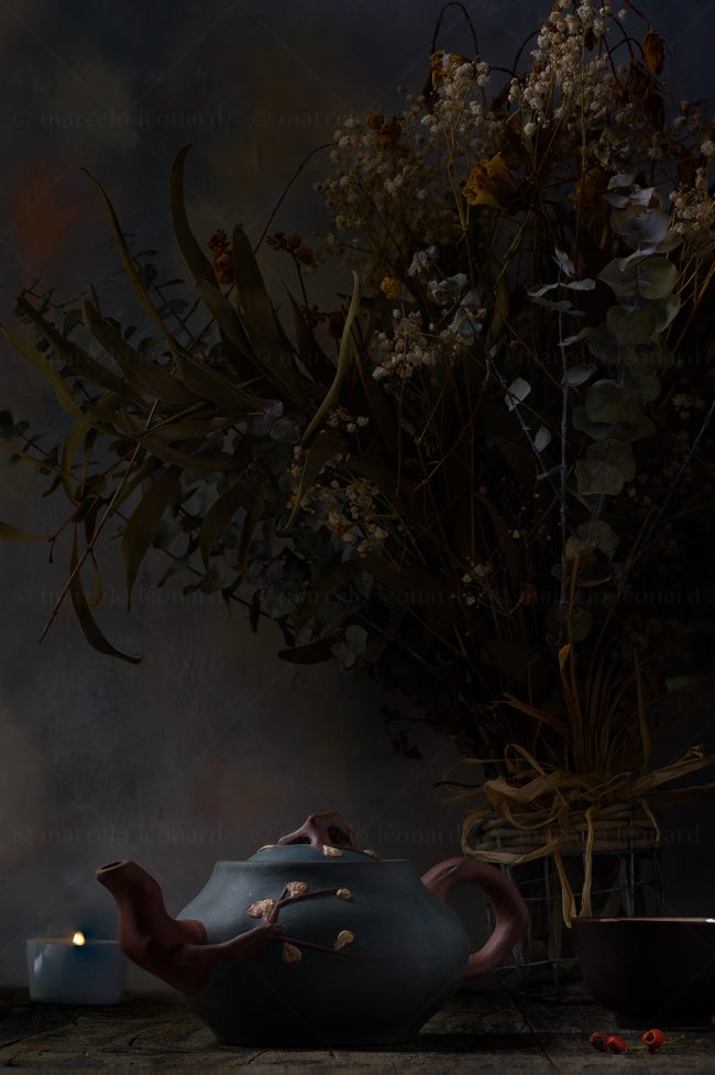 tp01 still life studio lighting tabletop food photography terracotta teapot marcelo leonard
