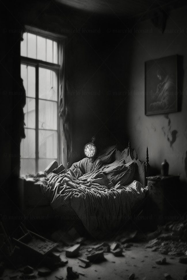 b03, bedroom, window, decay, bed, ruins, nightmare, dark mood, oneiric, dreamlike, marcelo leonard
