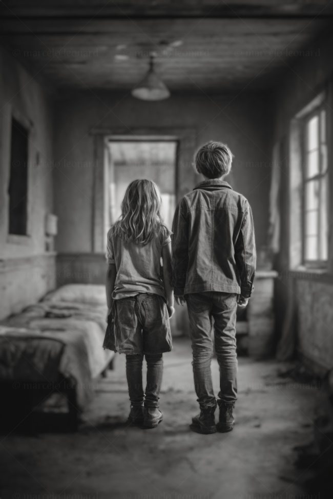 b 08 children decay ruins mindfulness ragged dirty clothes bedroom marcelo leonard