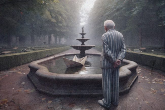 ag 27 aging decay eldery blurred conceptual fountain paper boat park mindfulness marcelo leonard