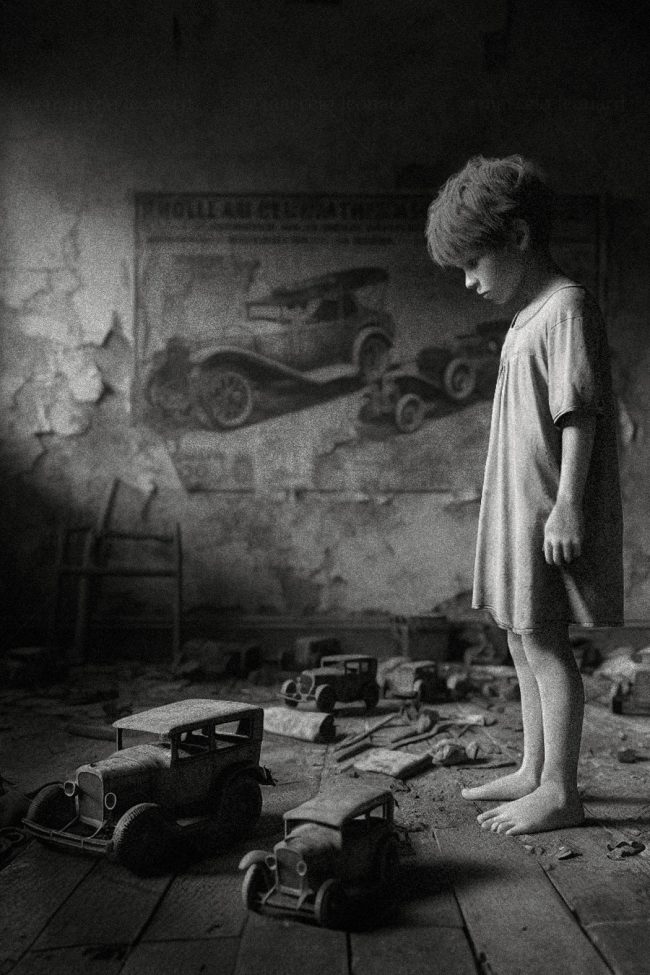 wr 07 decay room ruins wooden toy car boy marcelo leonard