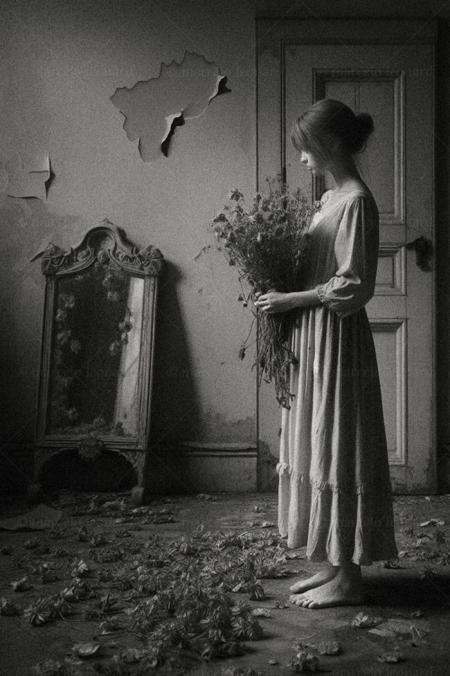 wr 12 girl bouquet whitered flower room abandoned decay marcelo leonard