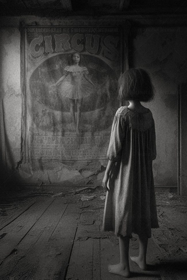 wr 15 abandoned room decay girl nightgown poster circus marcelo leonard