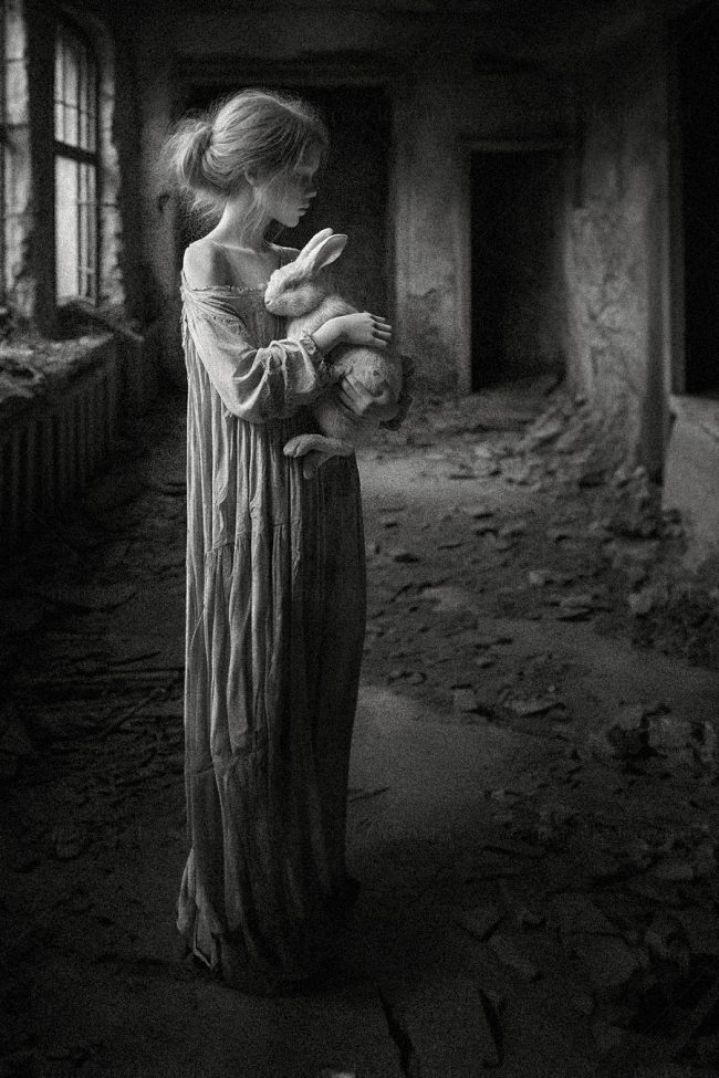 wr 19 room girl rabbit abandoned decay room nightgown marcelo leonard