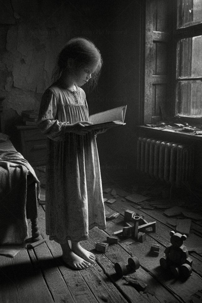 wr 24 abandoned decay room wooden toys book girl marcelo leonard