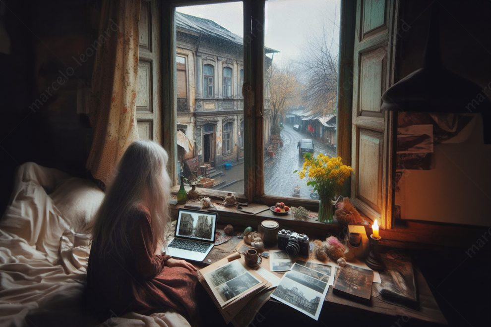 bedroom decay bouquer candle flower laptop pictures elder curtains marcelo leonard