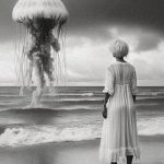 01 jellyfish oneiric surrealism dreamlike surreal conceptual sea ocean woman nightgown