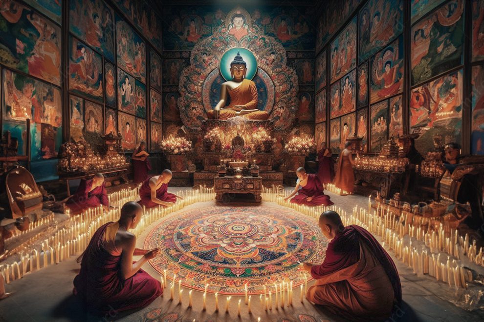 budhism monk monastery mandala candles budhha temple marcelo leonard
