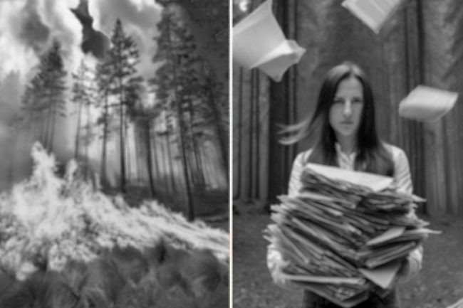 a 18 forest fire tree paper floating girl woman buddhism marcelo leonard
