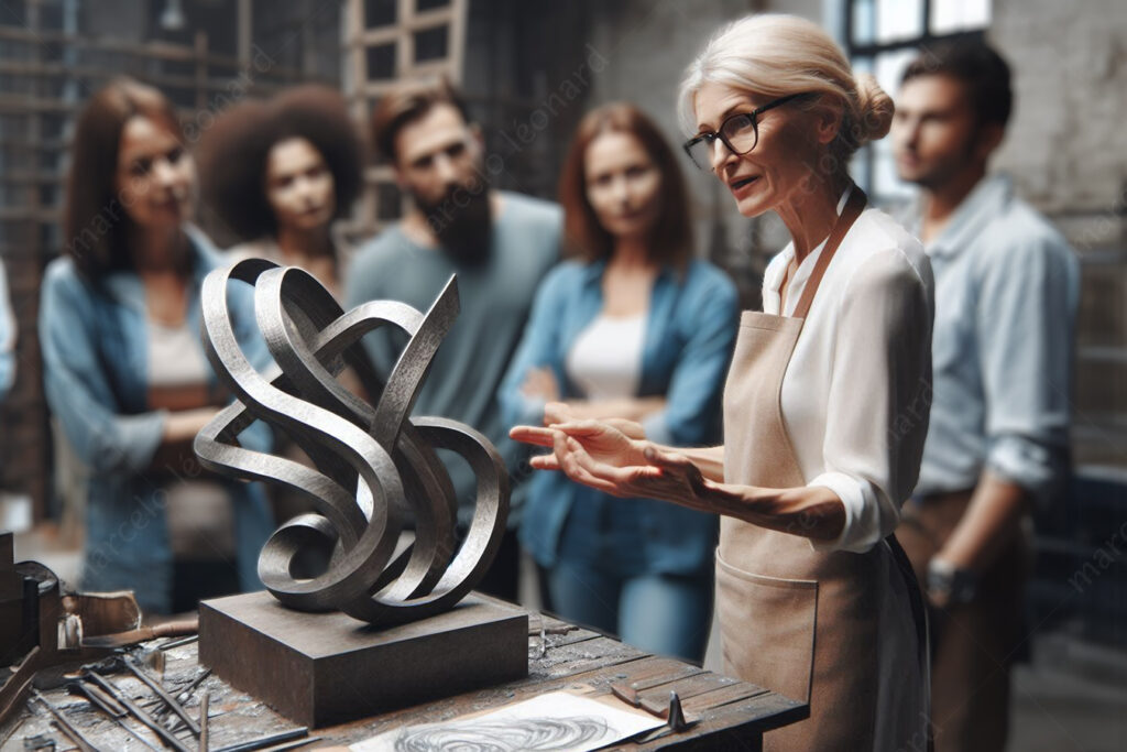 woman people workshop sculptor sculpture iron tools marceloleonard