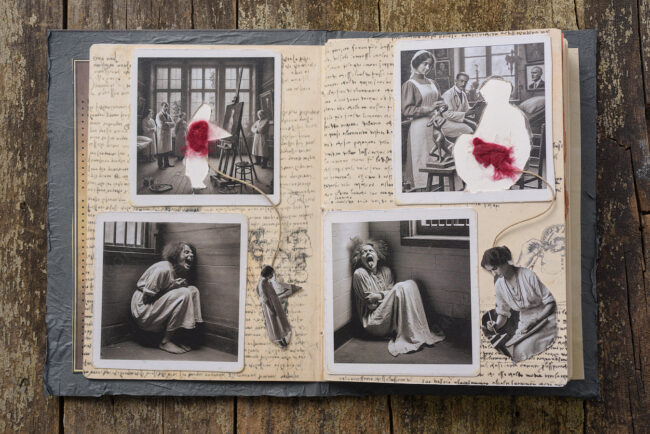 06 asylum srapbook mixed media decay old photograph cutout marcelo leonard