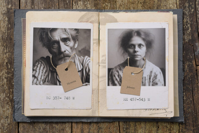 10 asylum srapbook mixed media decay old photograph portrait marcelo leonard