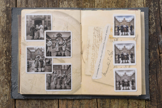 11 asylum srapbook mixed media decay old photograph portrait marcelo leonard
