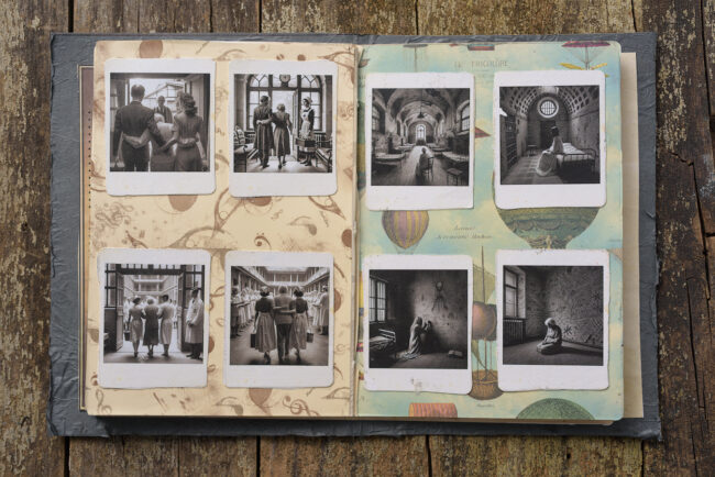 12 asylum srapbook mixed media decay old photograph collage marcelo leonard