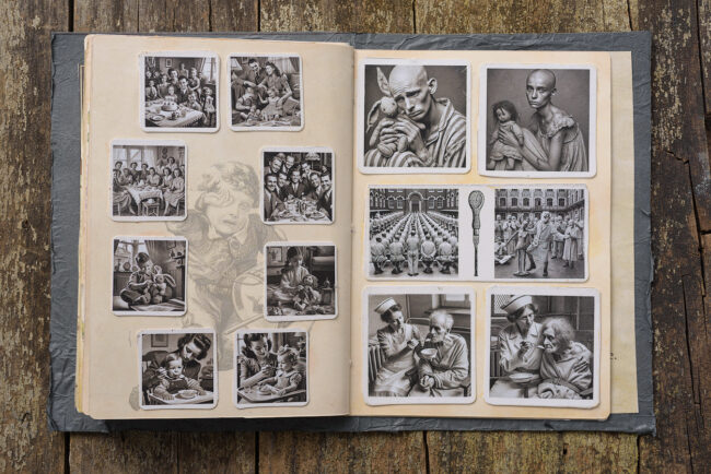 16 asylum srapbook mixed media decay old photograph family nurse lunatic marcelo leonard