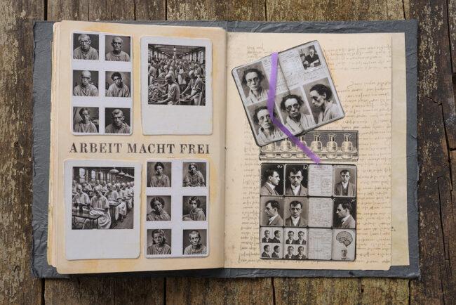 17 asylum srapbook mixed media decay old photograph lunatic marcelo leonard
