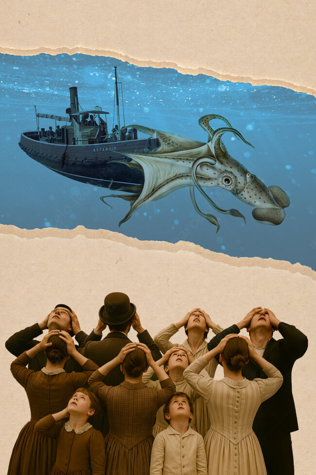 17 collage, digital collage, victorian, vintage, people, wreck, kraken, kmarceloleonard
