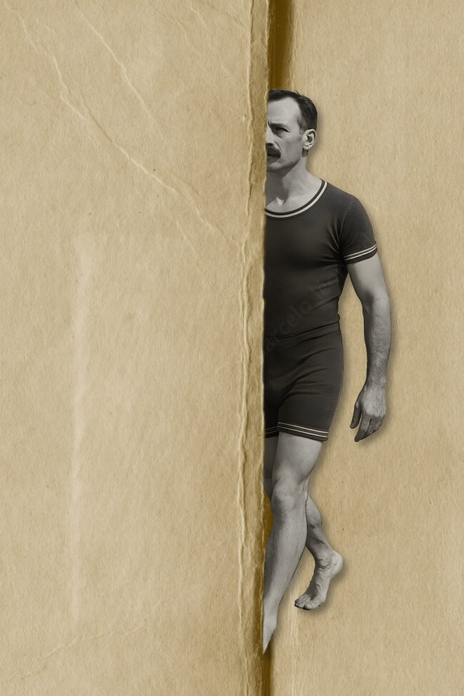 19 collage, digital collage, victorian, vintage, swimmer, man, marceloleonard