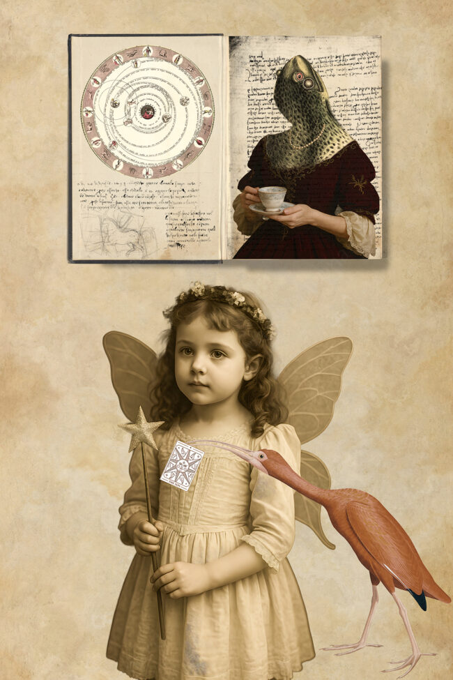 22 collage, digital collage, victorian, vintage, fairy, book, magic, marceloleonard