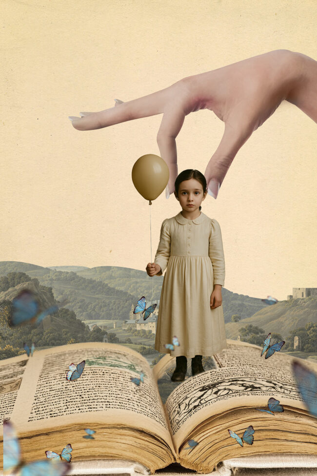 24 collage, digital collage, victorian, vintage, book, magic, ballon,marceloleonard