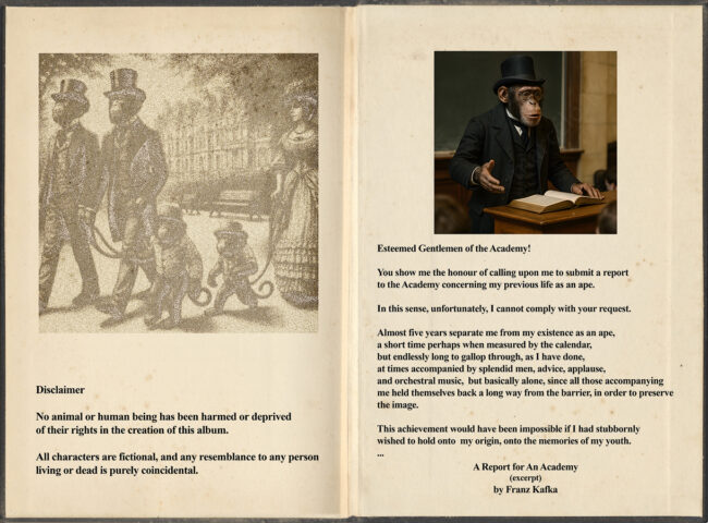 book 04 collague, digital, vintage, victorian, monkey, old paper, old book