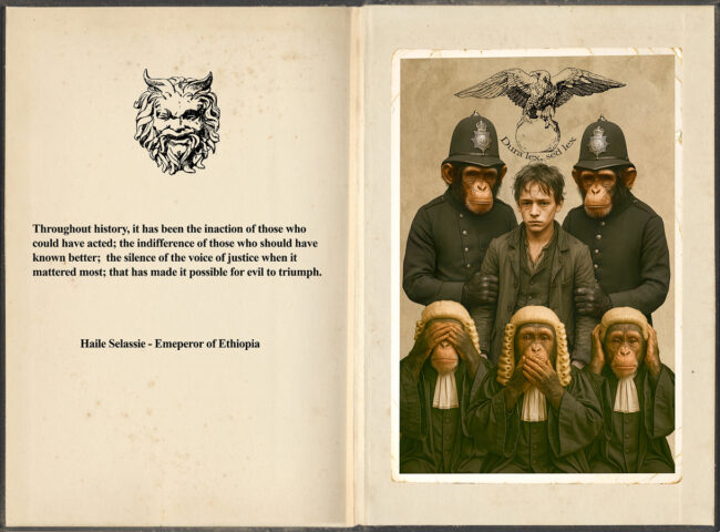 book 07 collague, digital, vintage, victorian, monkey, old paper, old book, policeman, judge, law