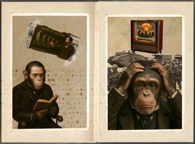 book 10collague, digital, vintage, victorian, monkey, old paper, old book, army, nuclear weapon