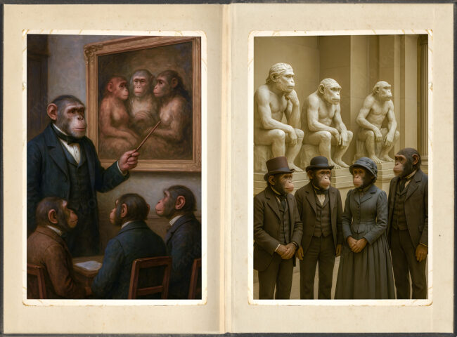 book 24 collague, digital, vintage, victorian, monkey, old paper, old book, museum, students